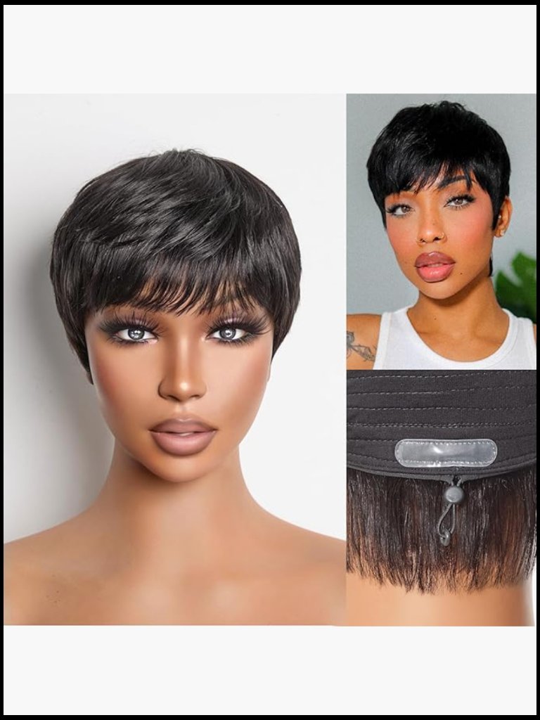 Short Pixie Cut Wig 100% Human Hair Glueless Lightweight Protective Style